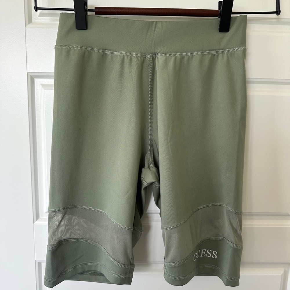 Guess Green Bike Shorts with Elastic Waistband